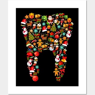 Dental Christmas Tooth Dentist Merry Christmas Gift Posters and Art